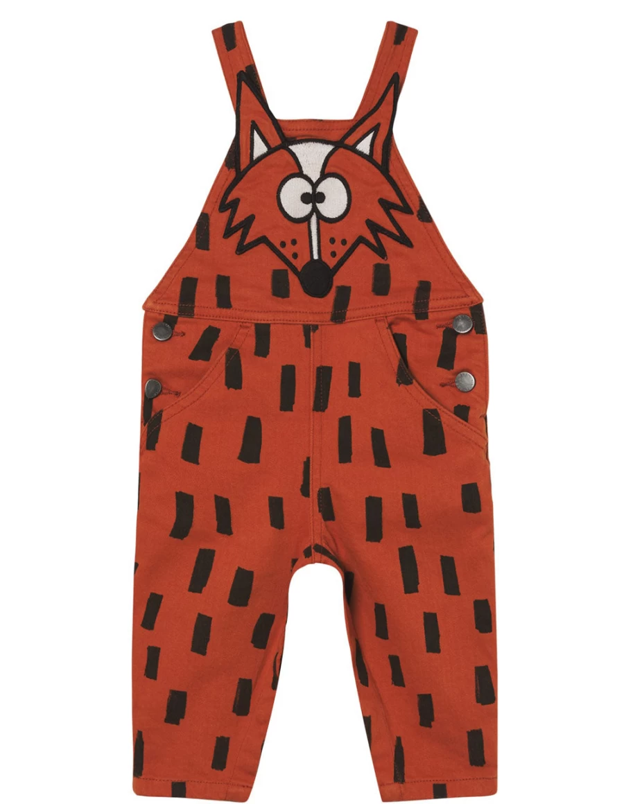 KIDS21 Brown Fox Dots Dungaree for Kids - Stylish and Comfortable Overalls