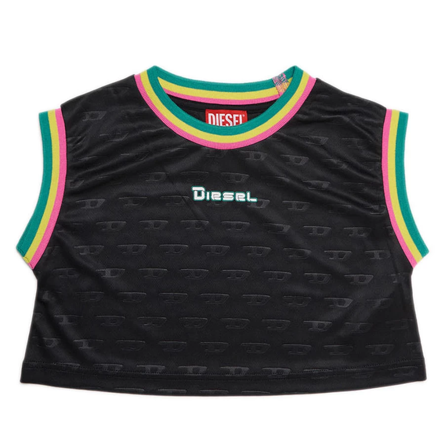 "KIDS21 Black Sporty Cropped T-Shirt for Active Kids"