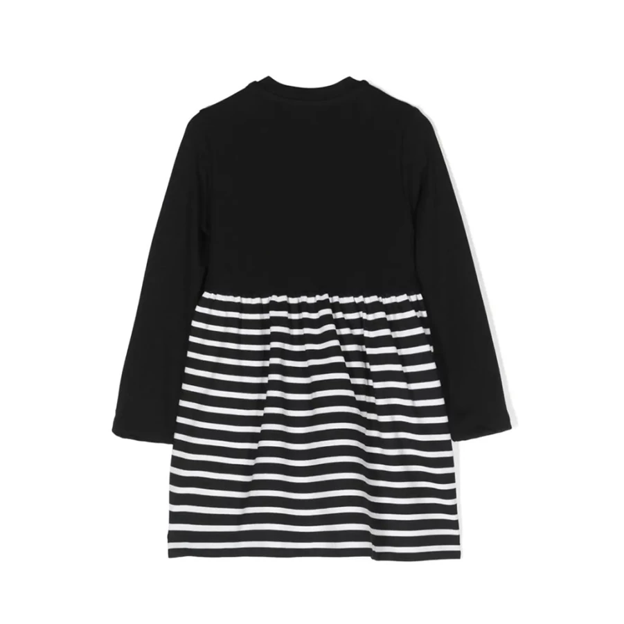 KIDS21 Black Logo Stripe Dress for Kids - Stylish and Comfortable