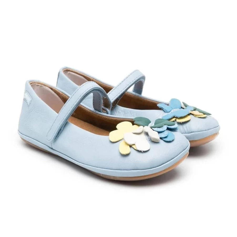 KIDS21 Blue Floral Mary Jane Shoes for Girls - Comfortable Kids Ballet Flats