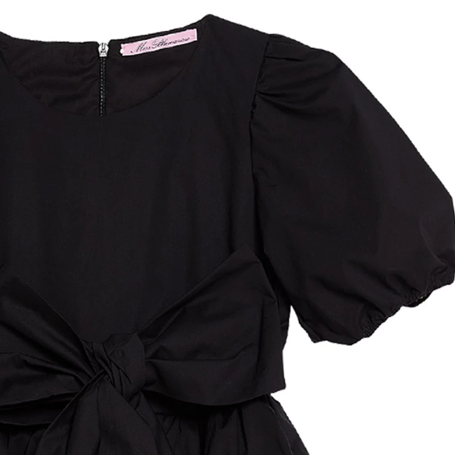 "KIDS21 Black Bow Dress for Girls - Elegant Kids' Party Dress with Bow Detail"
