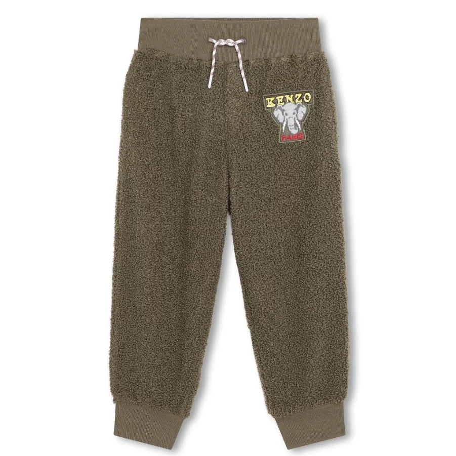 KIDS21 Kids' Khaki Elephant Print Logo Trousers for Boys and Girls
