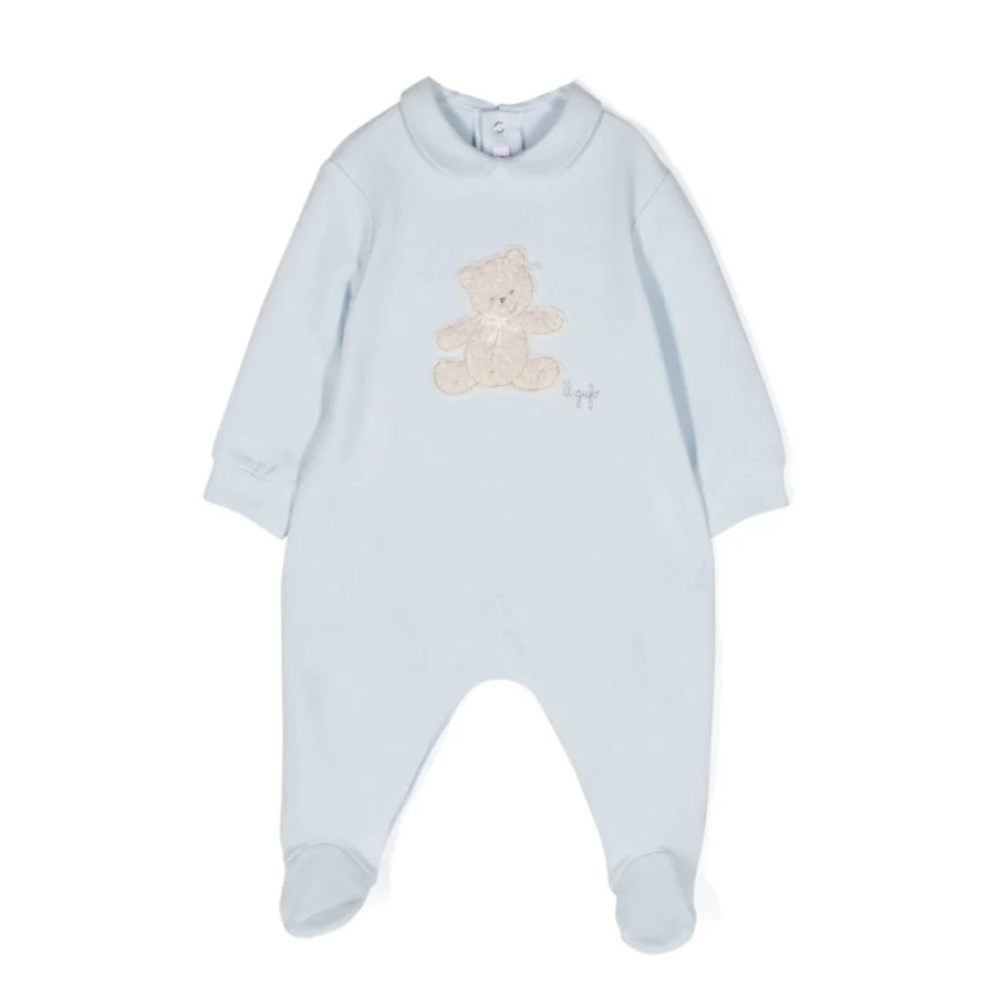 "KIDS21 Light Blue Bear Romper - Adorable Baby Animal Onesie"