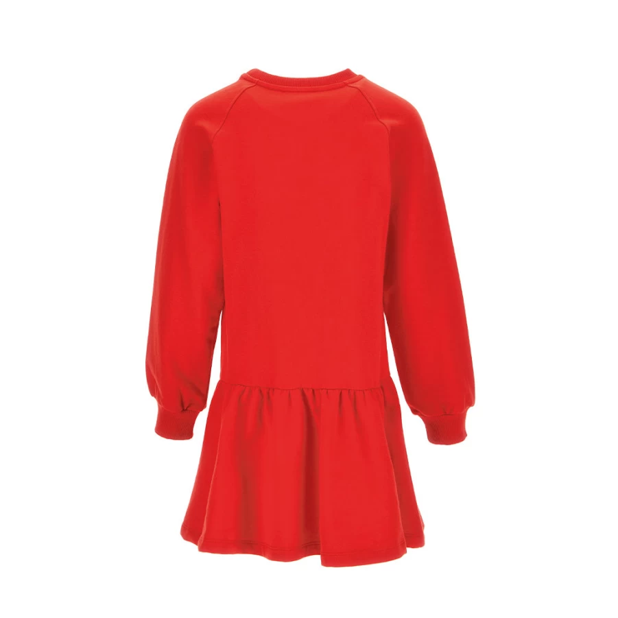 KIDS21 Red Fleece Bear Dress for Kids - Soft & Cozy Teddy Bear Print Outfit