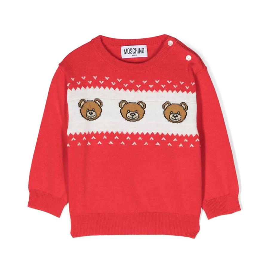 "KIDS21 Red Knitted Sweater for Kids - Cozy Winter Pullover"