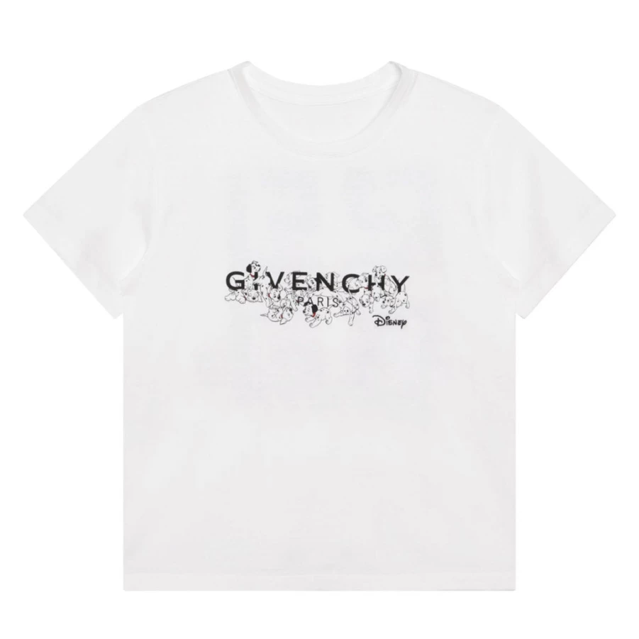 KIDS21 White Disney x Givenchy Inspired Short Sleeve T-Shirt for Kids