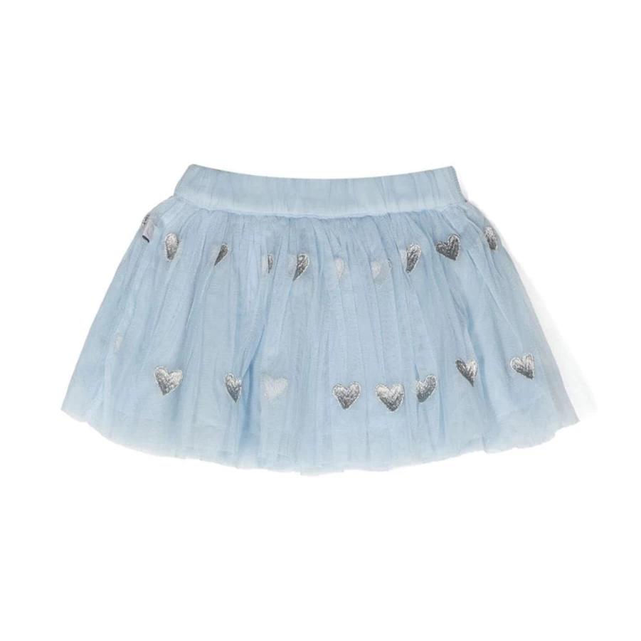 "KIDS21 Light Blue Glittery Hearts Tulle Skirt for Girls"