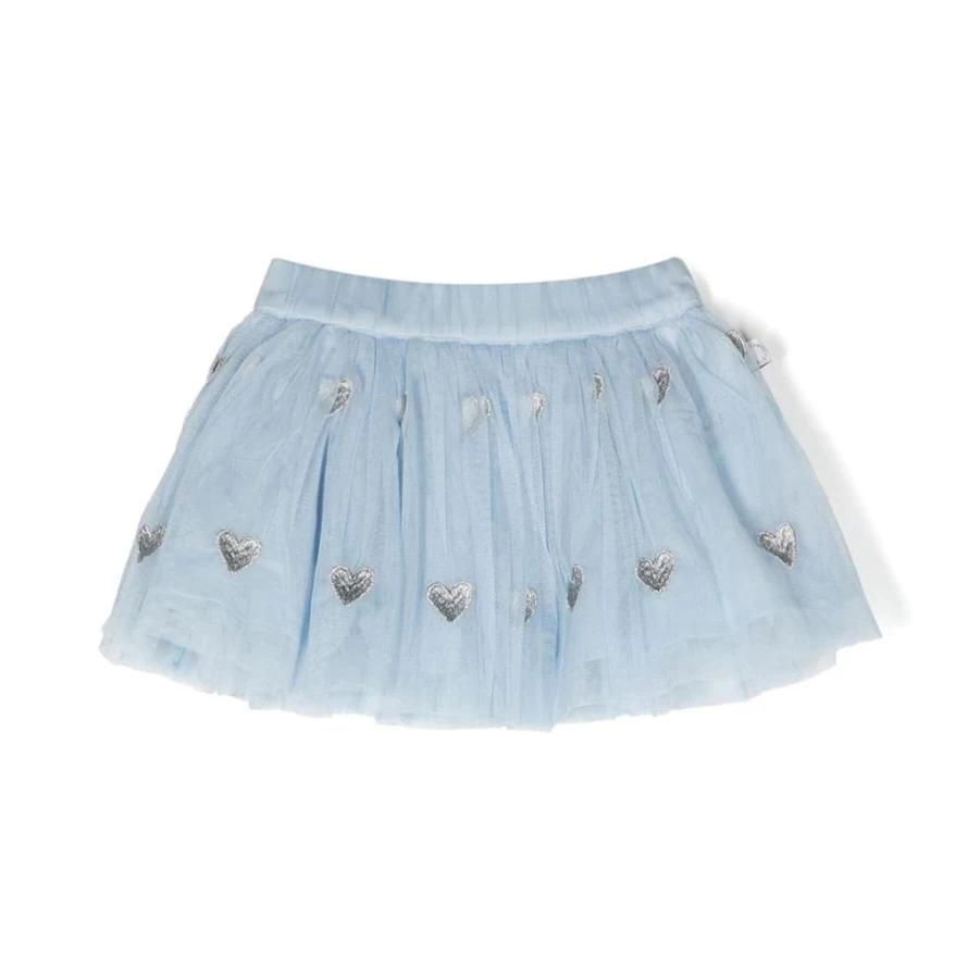 "KIDS21 Light Blue Glittery Hearts Tulle Skirt for Girls"