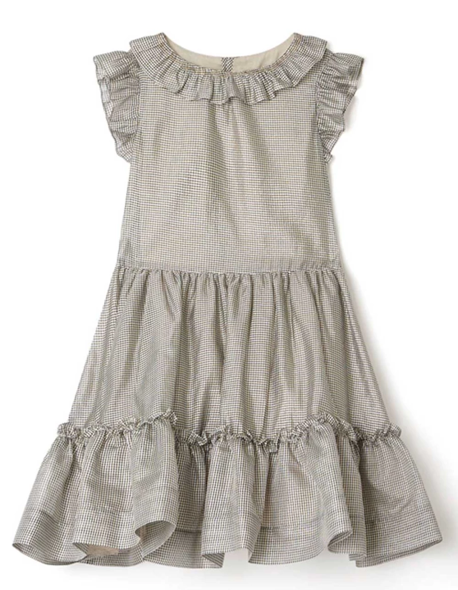 KIDS21 Silver Organza Lurex Bonheur Flower Girl Dress for Ceremonies & Special Occasions