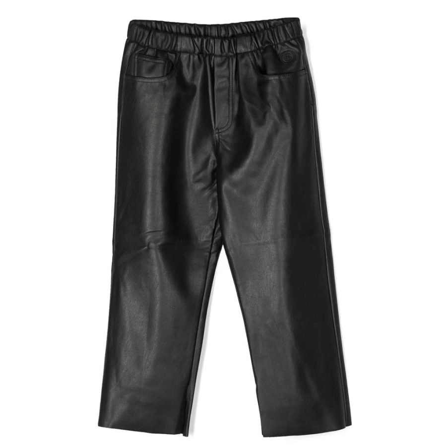 "KIDS21 Black Faux Leather Pants for Kids - Stylish & Comfortable Fake Leather Trousers"