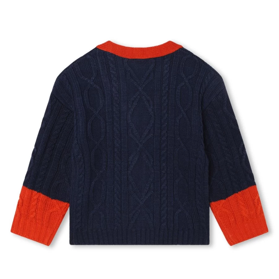 KIDS21 Navy Kids' Knitted Cardigan with Embroidered Badge - Stylish Cozy Sweater for Children