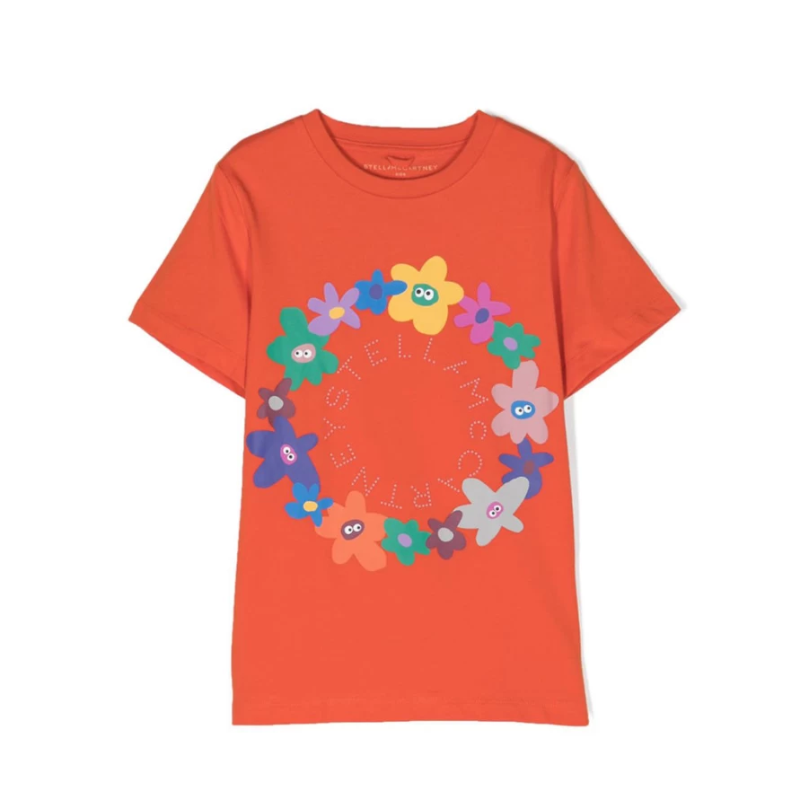 KIDS21 Orange Circle Flower Logo Graphic T-Shirt for Kids