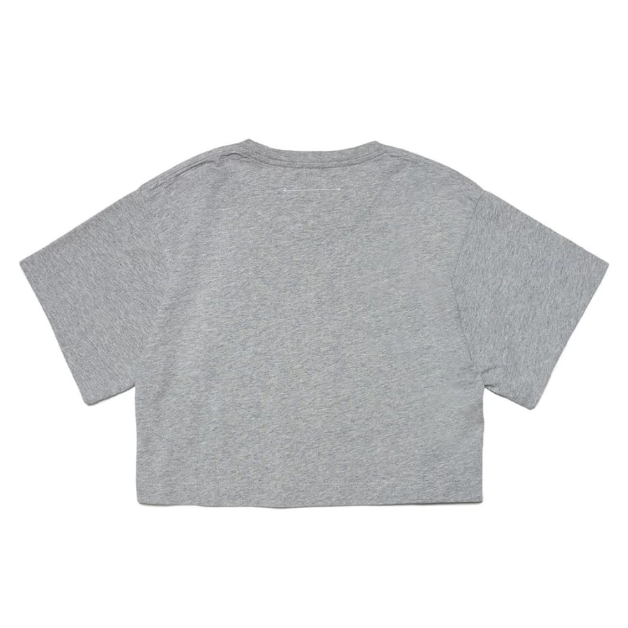 KIDS21 Grey Logo Cropped T-Shirt for Kids - Stylish & Comfortable Cotton Tee