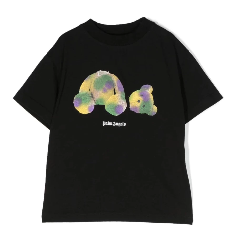 KIDS21 Pop Pa Bear Short Sleeve T-Shirt for Kids - Black Casual Tee