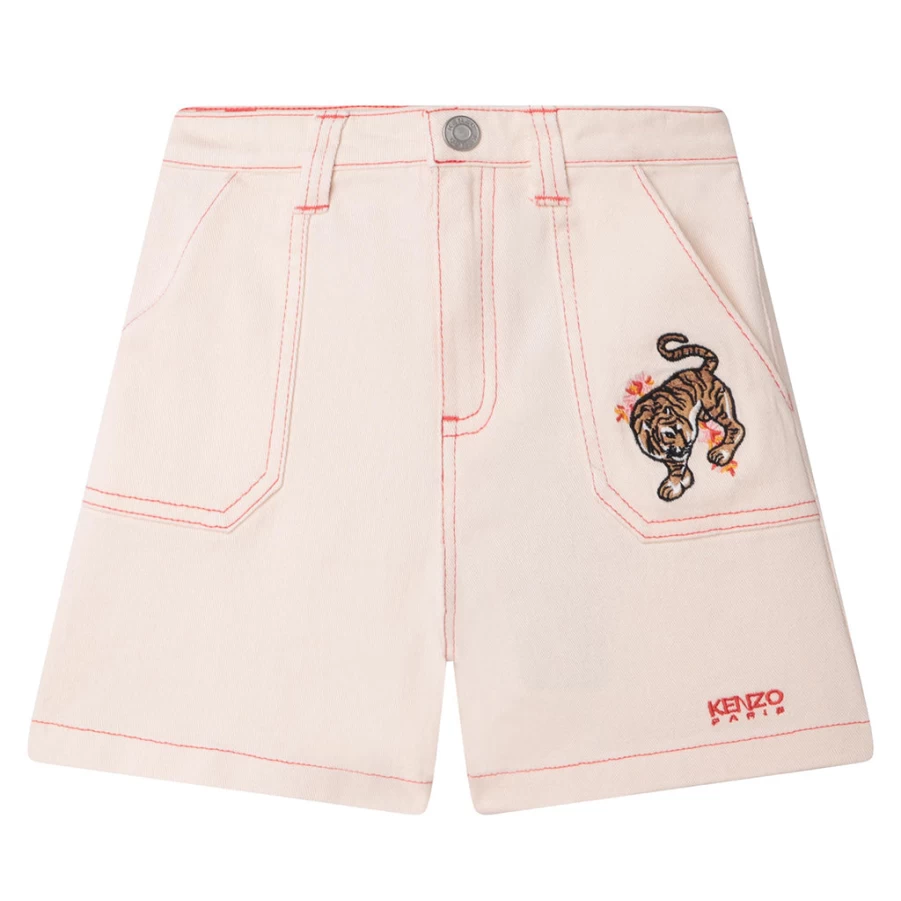 KIDS21 Pink Logo Twill Shorts for Kids - Comfortable & Styletic Casual Wear