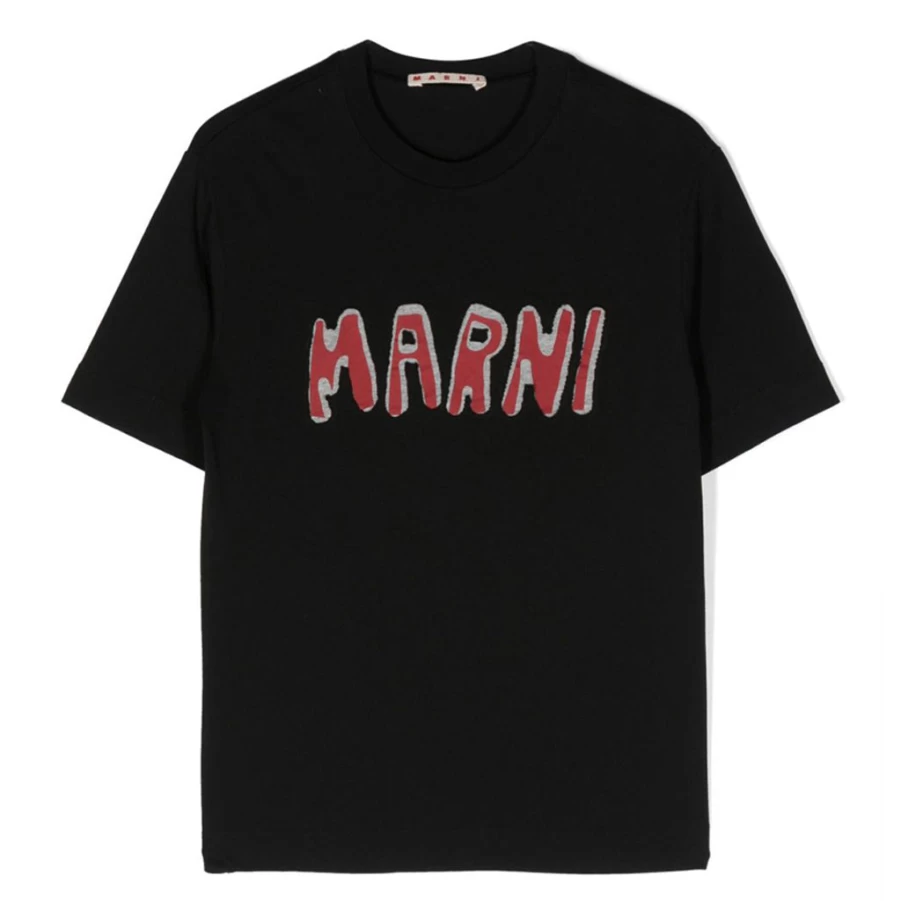 KIDS21 Black Logo T-Shirt for Kids - Stylish Cotton Tee with Branded Design