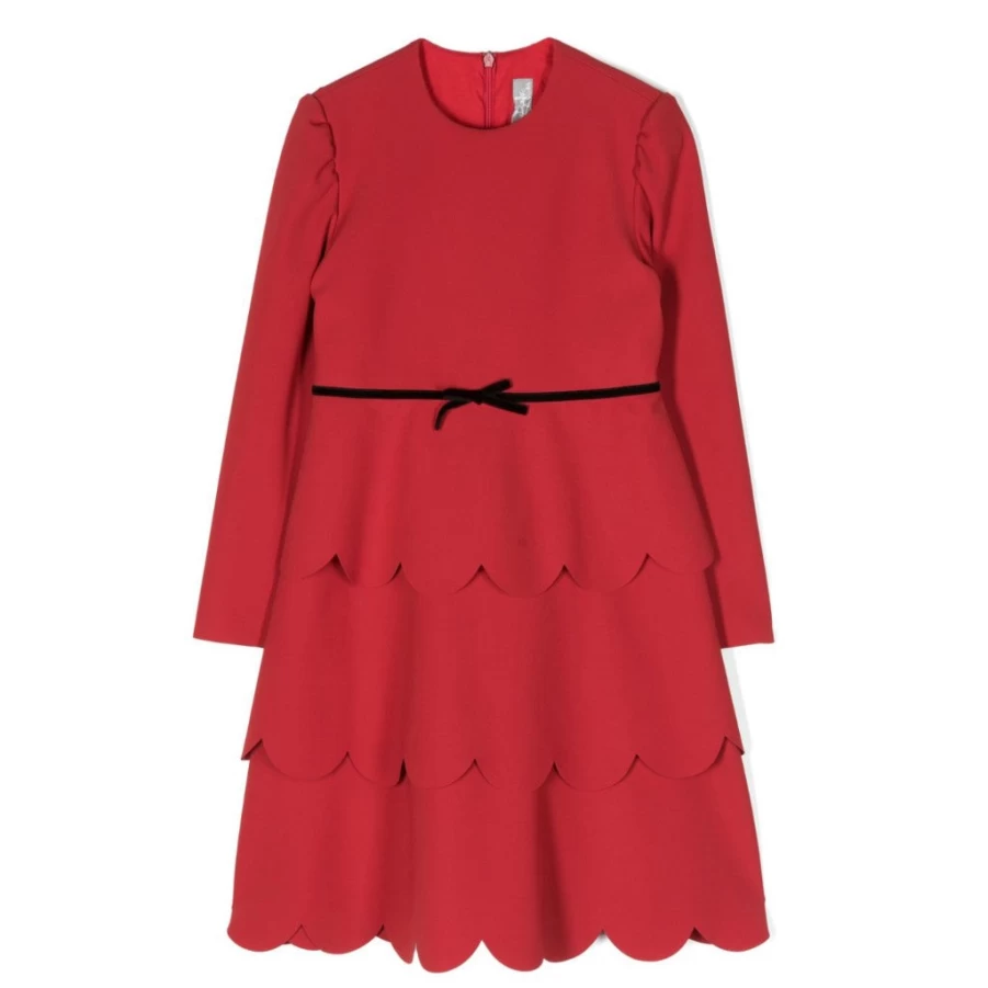 KIDS21 Red Tiered Dress for Girls - Flowy Casual Kids Dress