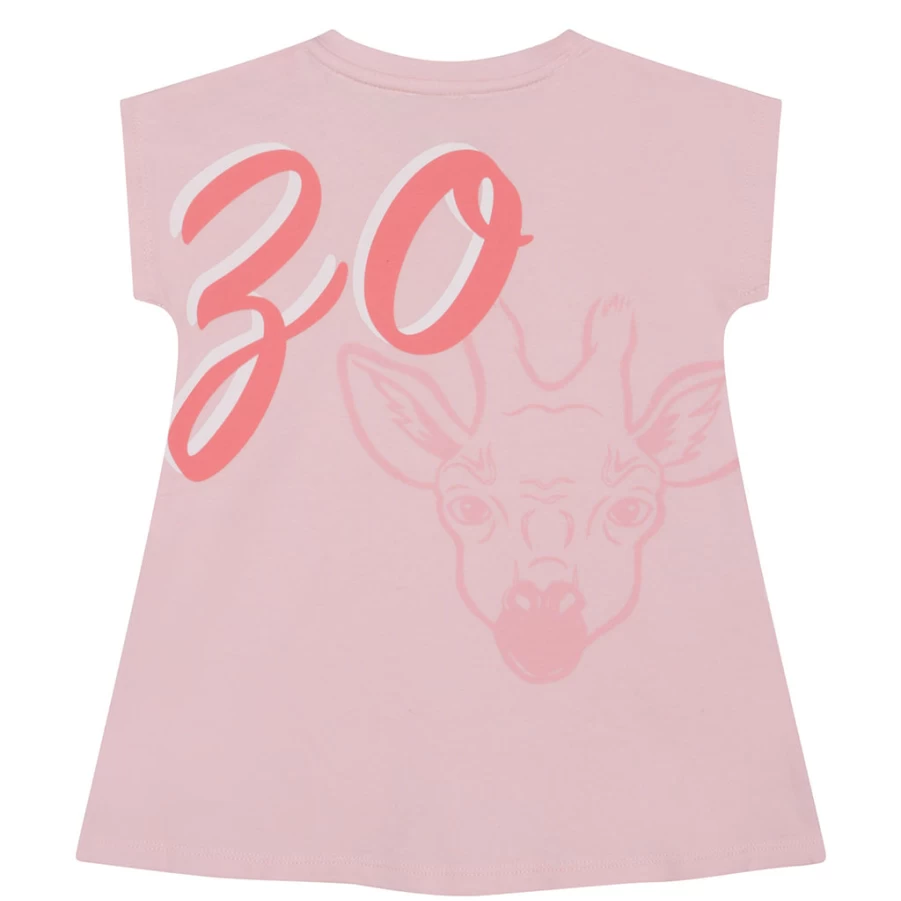 KIDS21 Pink Iconic Logo Print Jersey Dress for Kids - Stylish & Comfortable