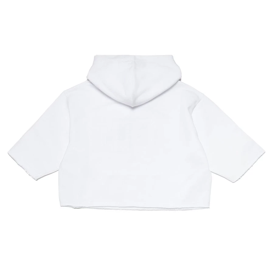 KIDS21 White Logo Cropped Hoodie for Kids - Stylish & Comfortable Pullover