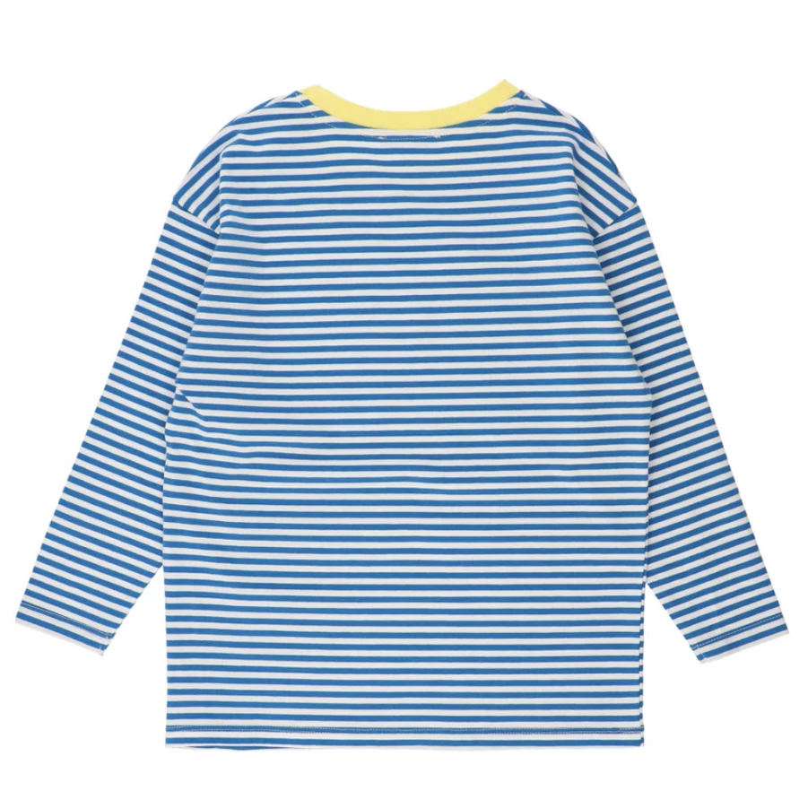 "KIDS21 Blue Contrast-Trim Striped T-Shirt for Kids"
