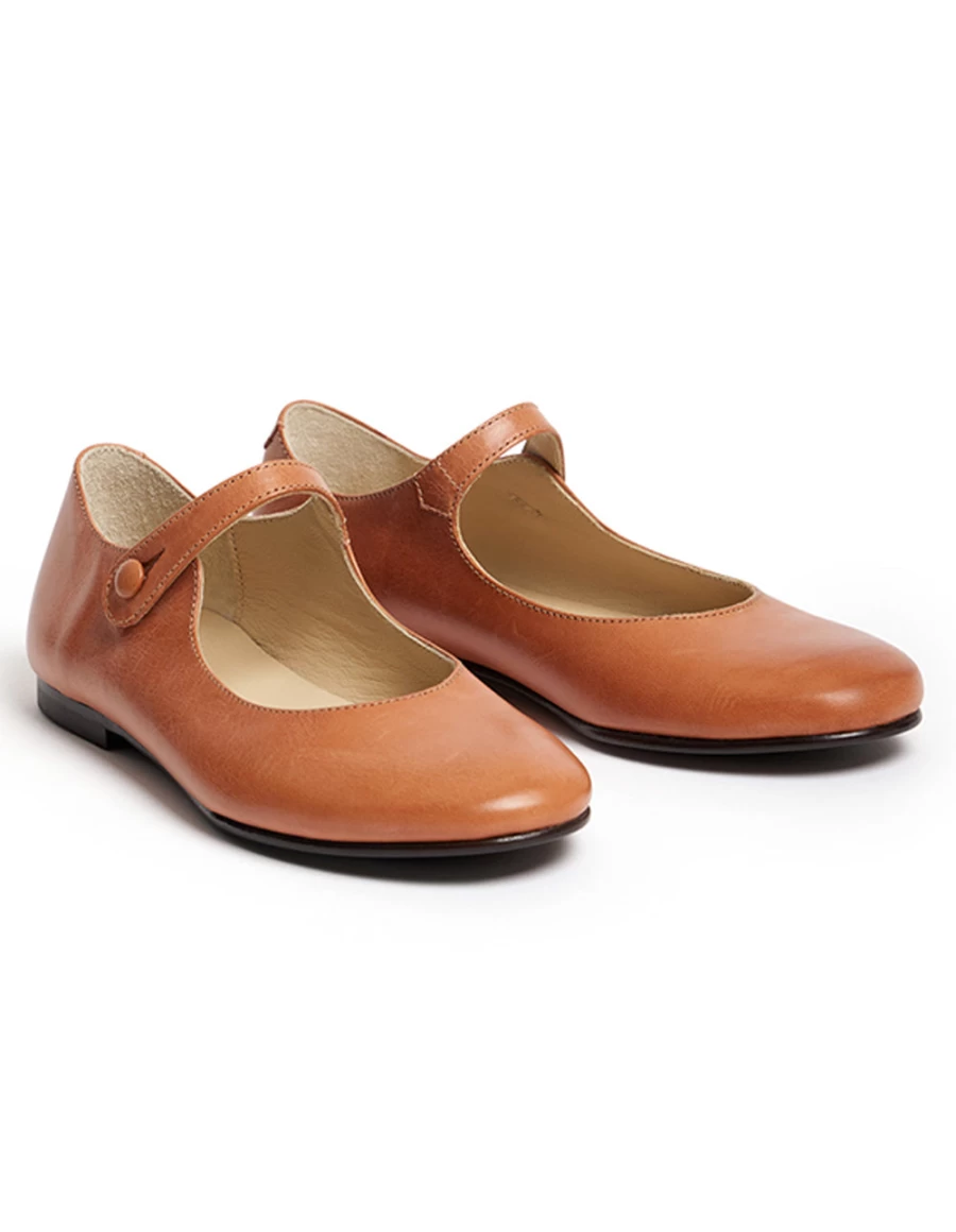 KIDS21 Brown Leather Mary Jane Shoes for Girls - Ella Classic Comfort Kids Footwear