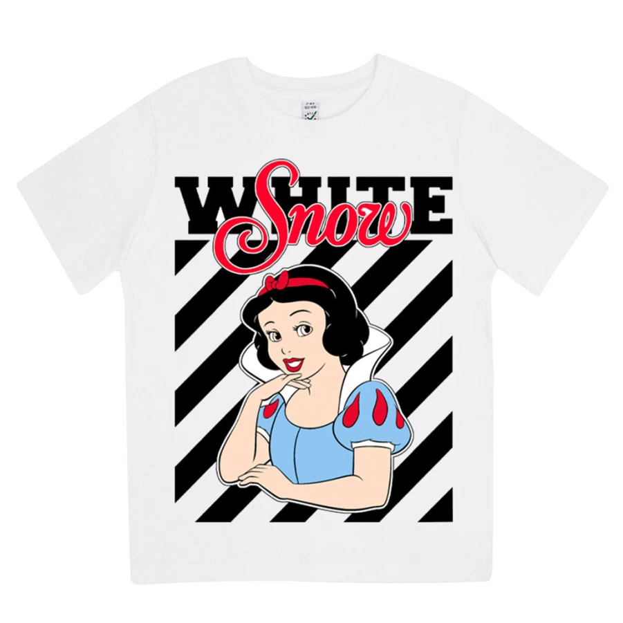KIDS21 White Snow Print T-Shirt for Kids - Cool Winter Design Cotton Tee