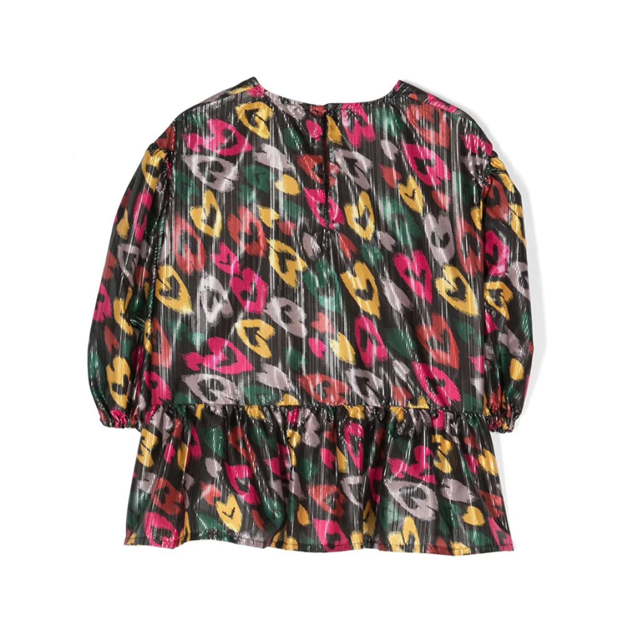 KIDS21 Black Hearts Peplum Top for Girls - Stylish Flared Blouse for Kids