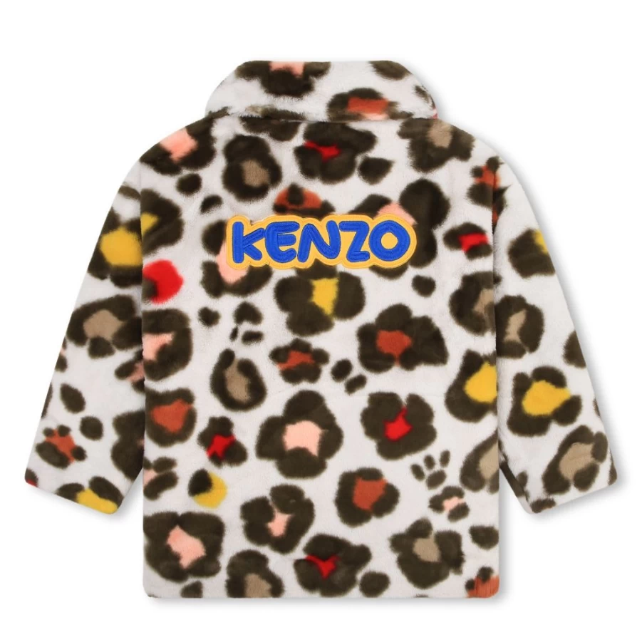 "KIDS21 Multi-Colored Leopard Print Coat for Kids – Stylish Animal Pattern Jacket"