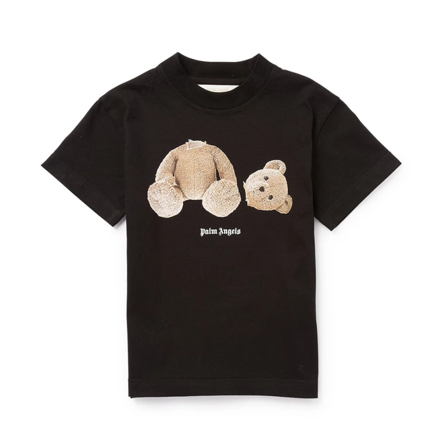 "KIDS21 Black Bear Graphic T-Shirt for Kids - Soft Cotton Tee with Cute Animal Design"