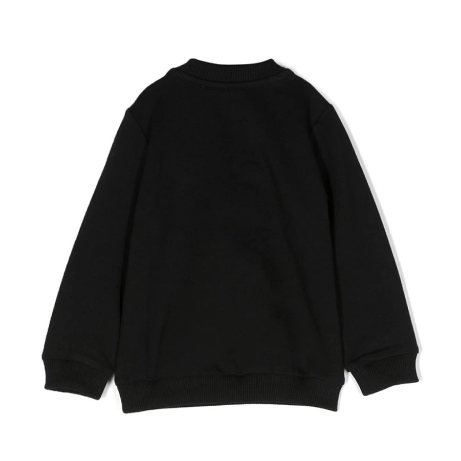 KIDS21 Black Heart Print Fleece Sweatshirt for Kids - Cute Teddy Bear Design Cozy Pullover