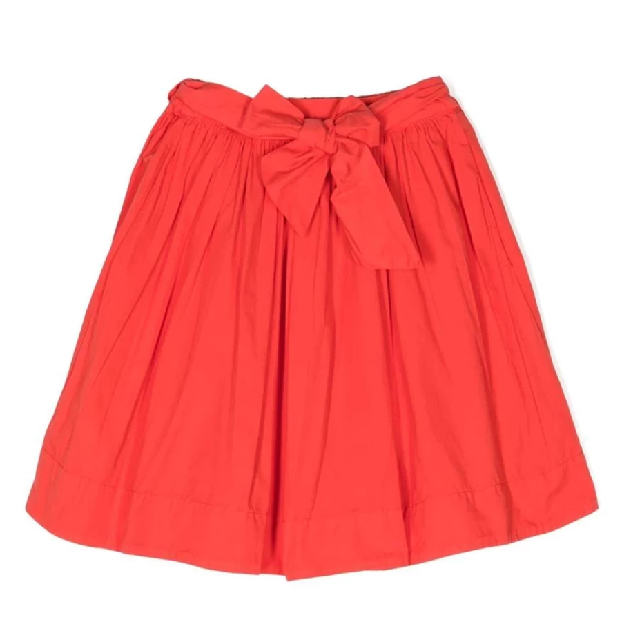 "KIDS21 Women's Red Midi Skirt - Stylish Flared Knee-Length Skirt for Fashionable Outfits"
