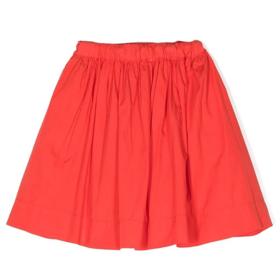 "KIDS21 Women's Red Midi Skirt - Stylish Flared Knee-Length Skirt for Fashionable Outfits"