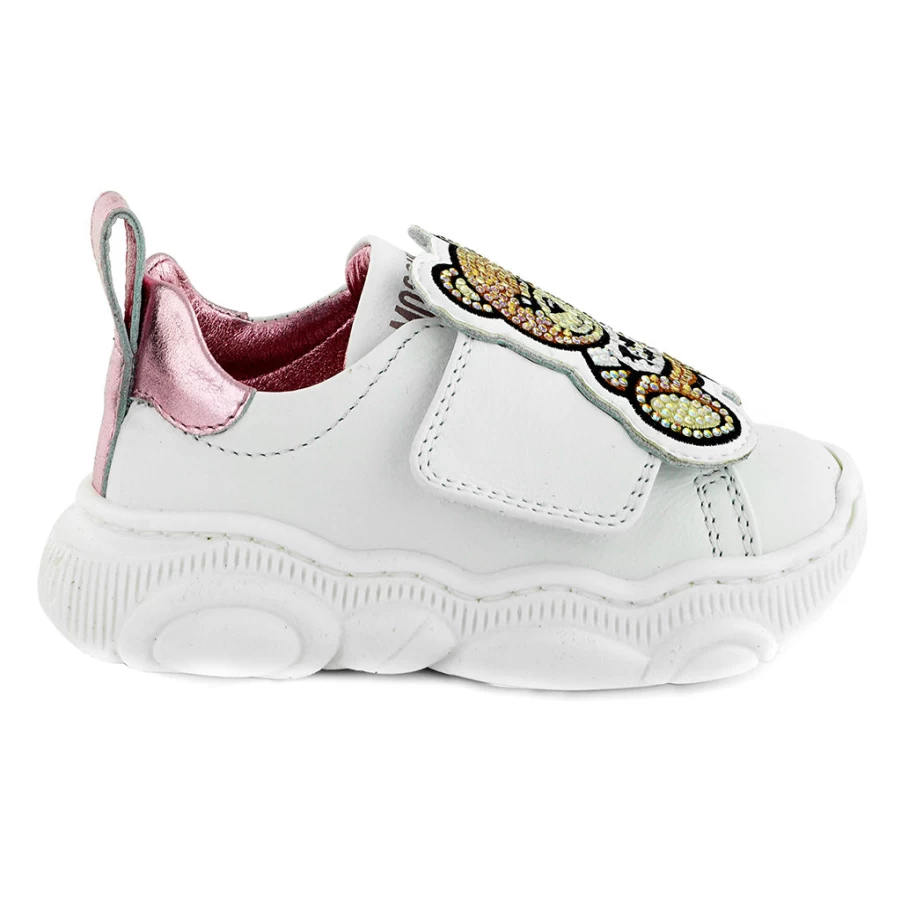 KIDS21 White Baby Shoes with Toy Bear Design - Soft & Comfortable First Walkers for Infants