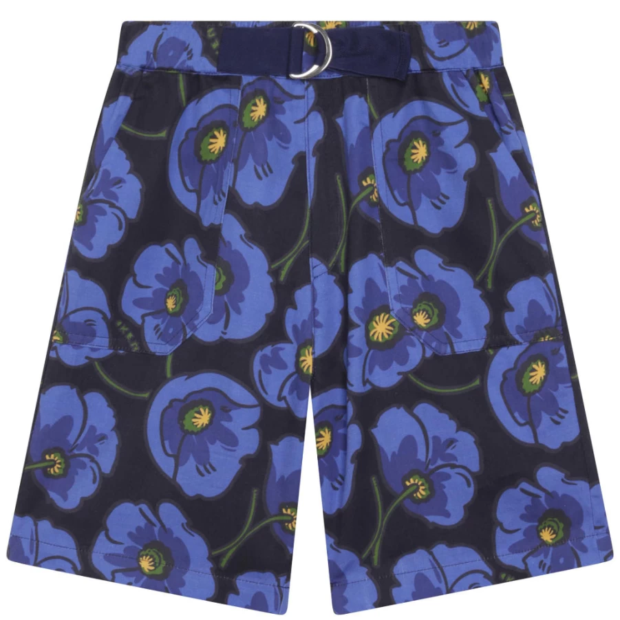 KIDS21 Navy Poppy Floral Print Bermuda Shorts for Kids