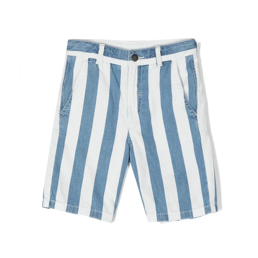 KIDS21 Blue Stripe Denim Shorts for Kids - Stylish Comfort for Summer