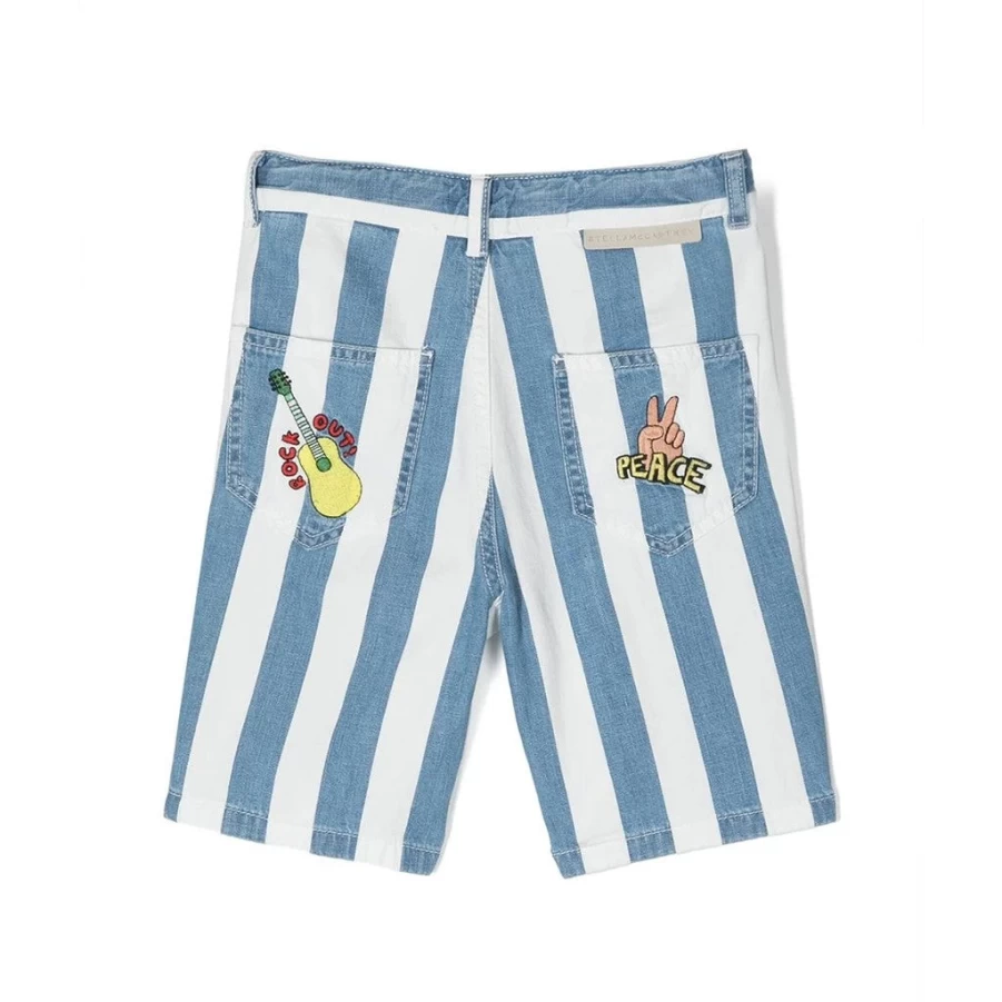 KIDS21 Blue Stripe Denim Shorts for Kids - Stylish Comfort for Summer