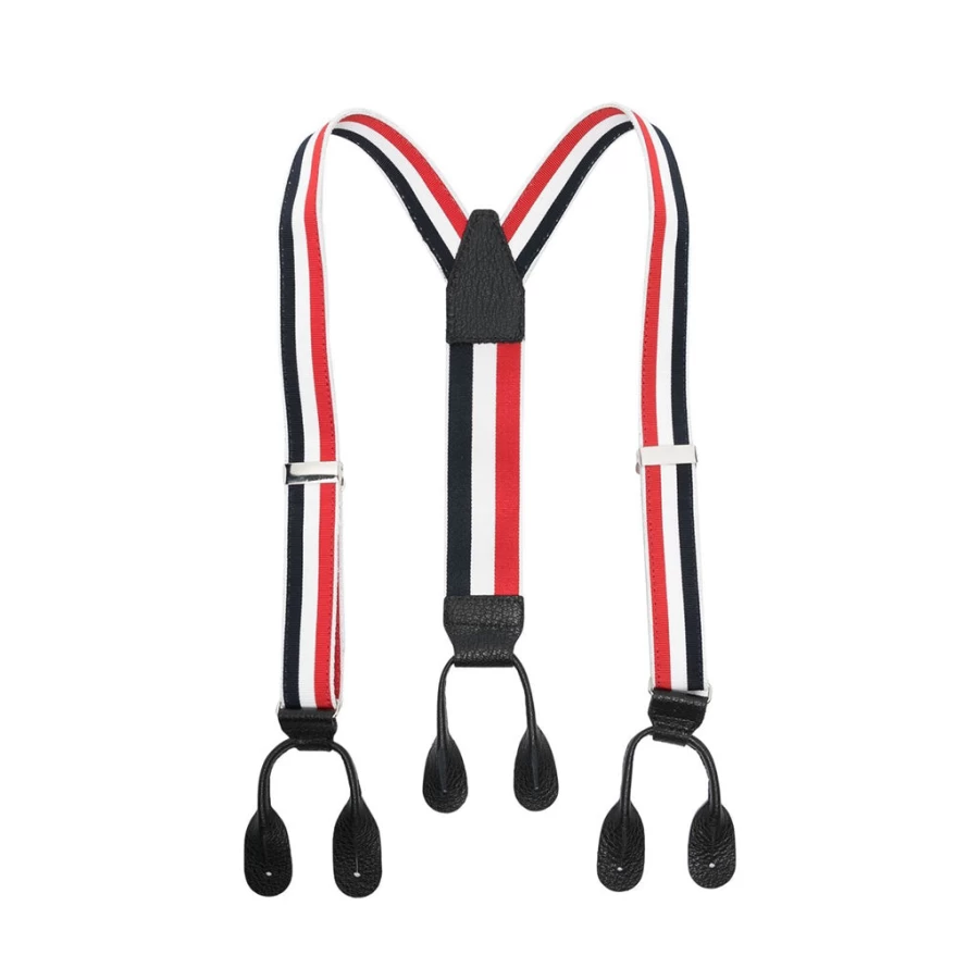 "KIDS21 Multi-Colored Striped Grosgrain Suspenders for Kids - Adjustable Elastic Straps"
