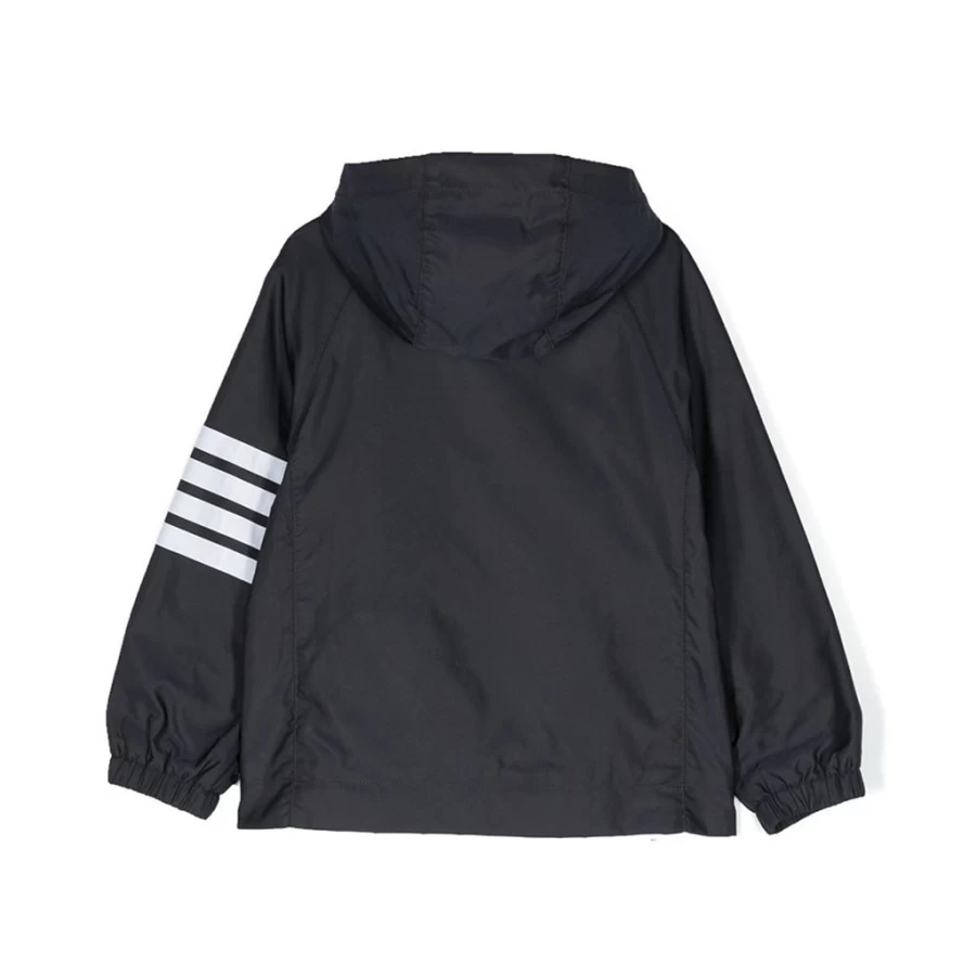 KIDS21 Navy Four-Bar Hooded Jacket for Kids - Stylish & Comfortable Outerwear