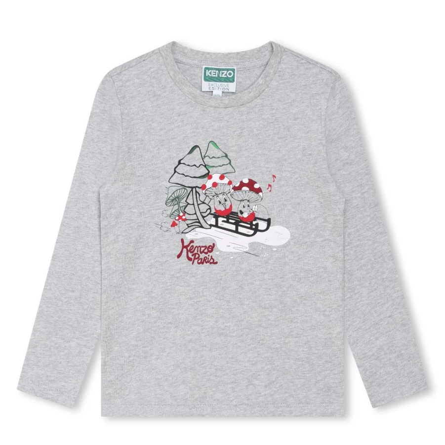 KIDS21 Grey Long Sleeve T-Shirt for Kids - Comfortable Cotton Tee