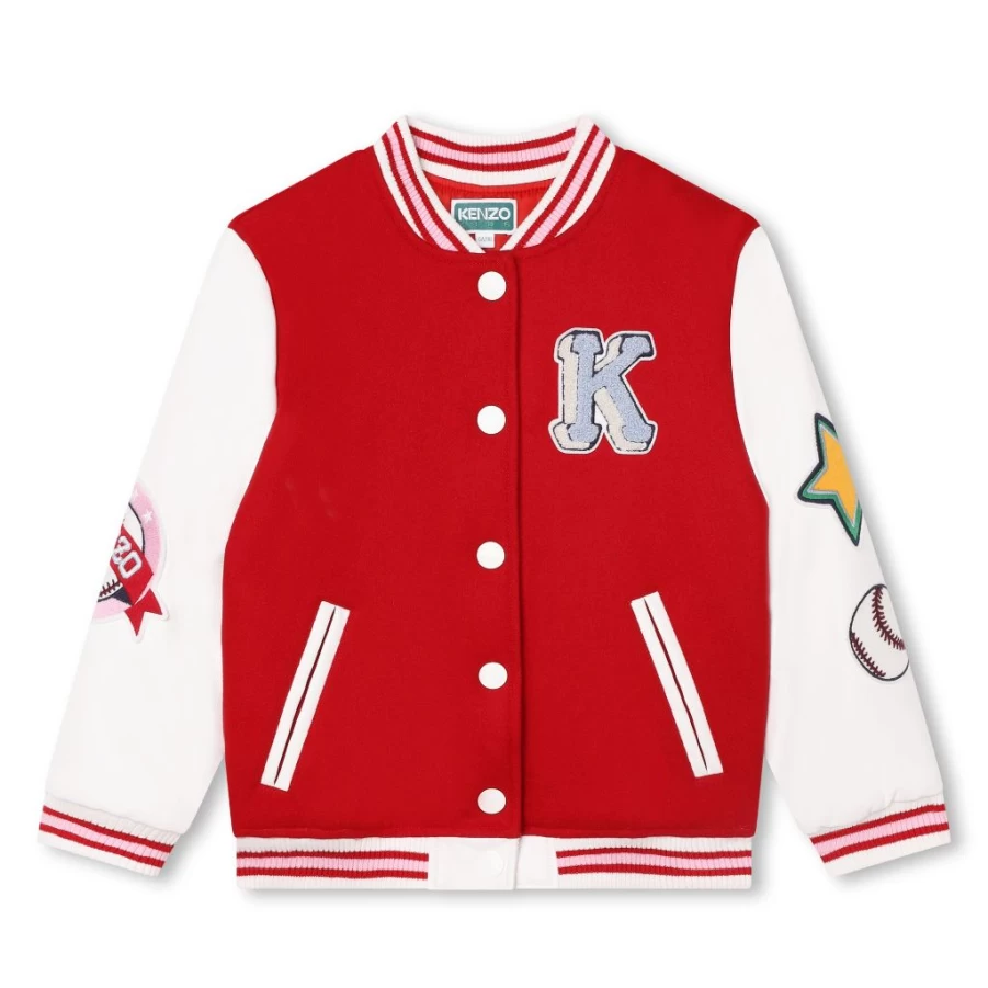 "KIDS21 Red Varsity Tiger Jacket for Kids - Stylish Baseball Bomber Jacket"