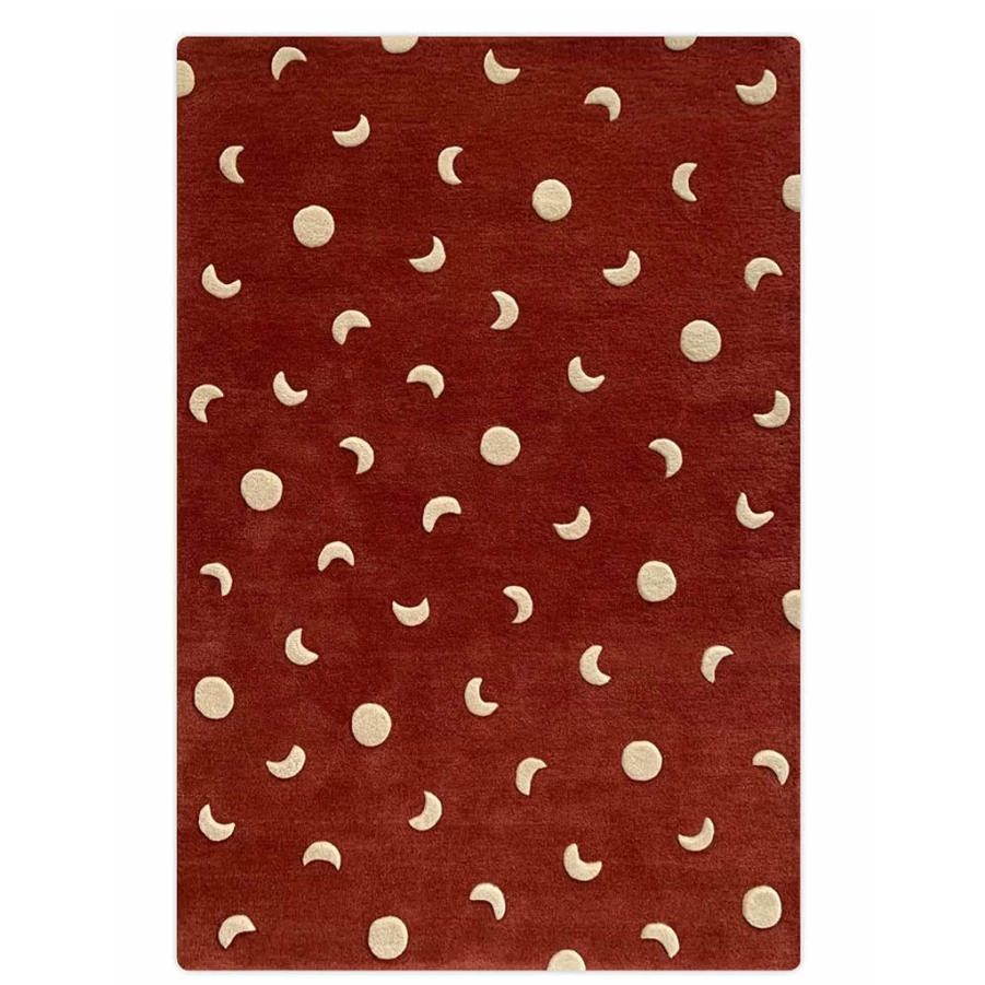 "KIDS21 Burgundy Moons Rug - Stylish and Comfortable Kids Room Carpet"