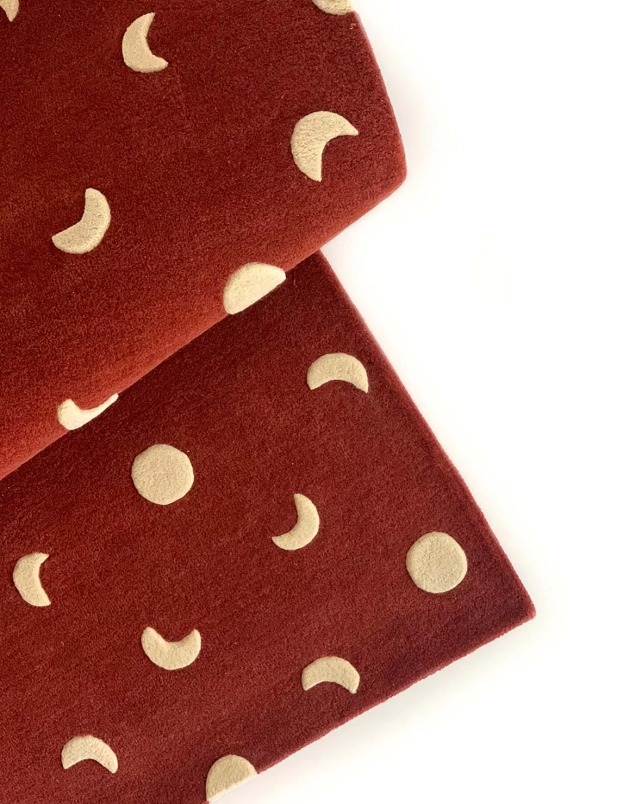 "KIDS21 Burgundy Moons Rug - Stylish and Comfortable Kids Room Carpet"