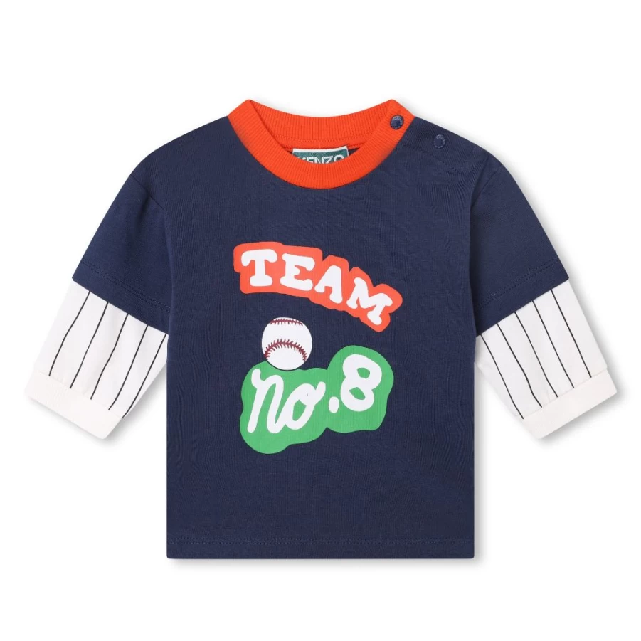 KIDS21 Navy Long Sleeve T-Shirt for Kids - American Typo Graphic Tee