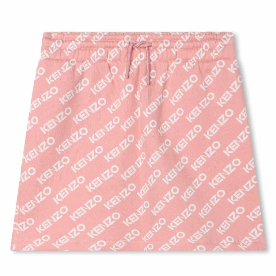 KIDS21 Pink Allover Logo Skirt for Girls - Kenzo Style Fashion