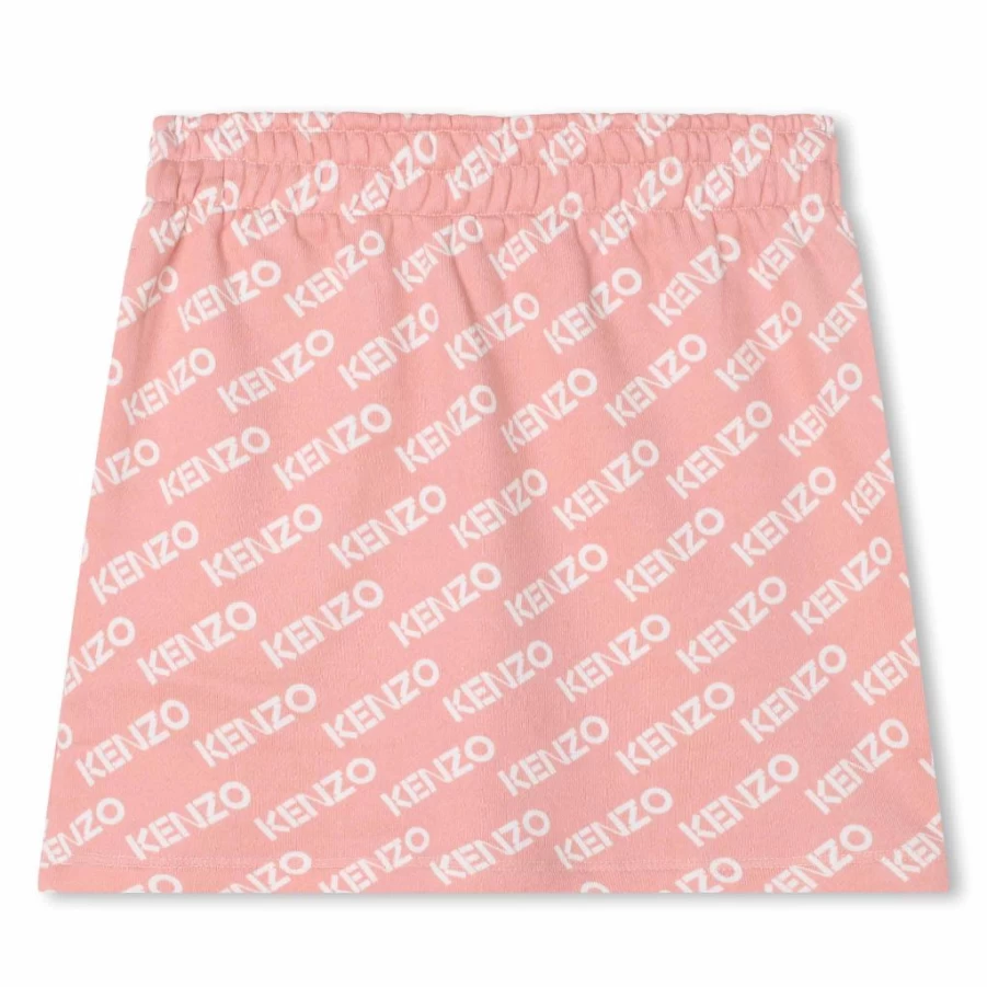 KIDS21 Pink Allover Logo Skirt for Girls - Kenzo Style Fashion