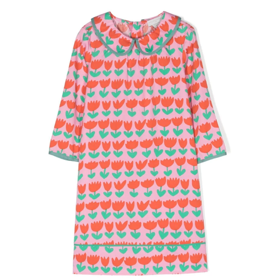 "KIDS21 Blue Tulips Dress for Kids – Floral Print Girls' Dress"