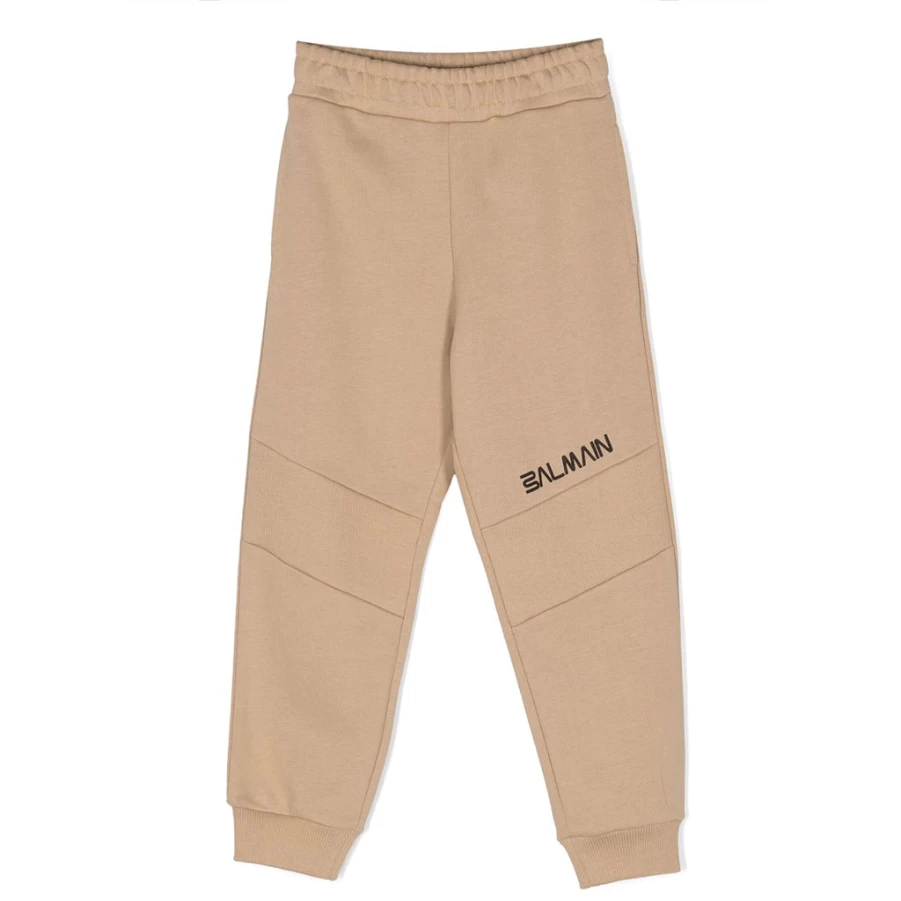 KIDS21 Brown Logo Joggers for Kids - Comfortable Cotton Jogger Pants with Embroidered Logo