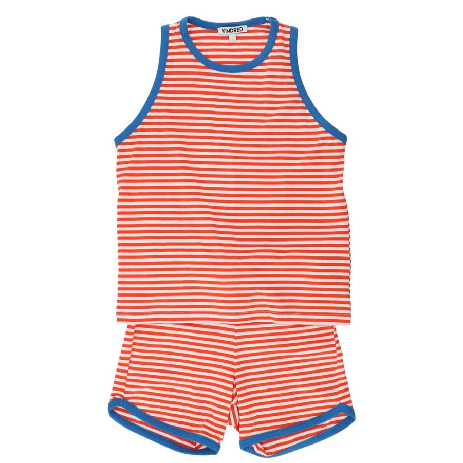"KIDS21 Red Tank Top and Shorts Set for Kids - Comfortable Summer Outfit"