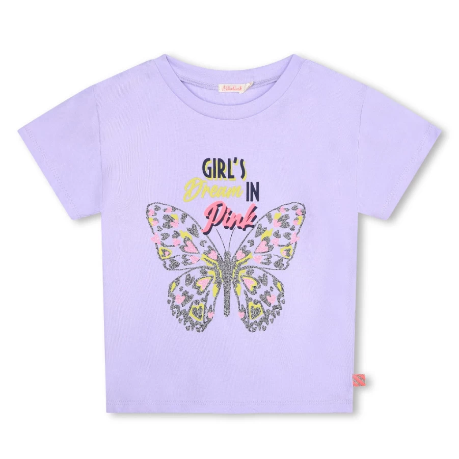 "KIDS21 Butterfly Print T-Shirt for Kids in Soft Lilac Color"