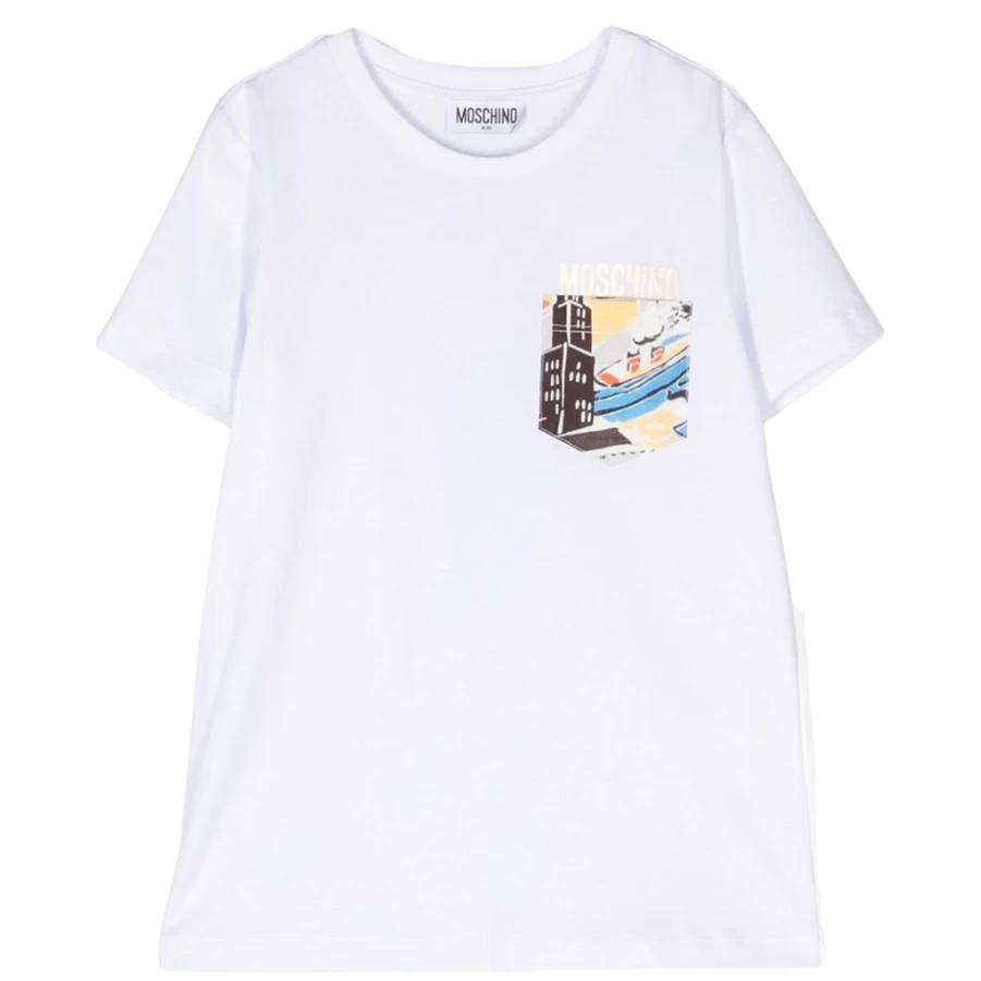 "KIDS21 White Pocket T-Shirt for Kids - Comfortable Casual Tee"
